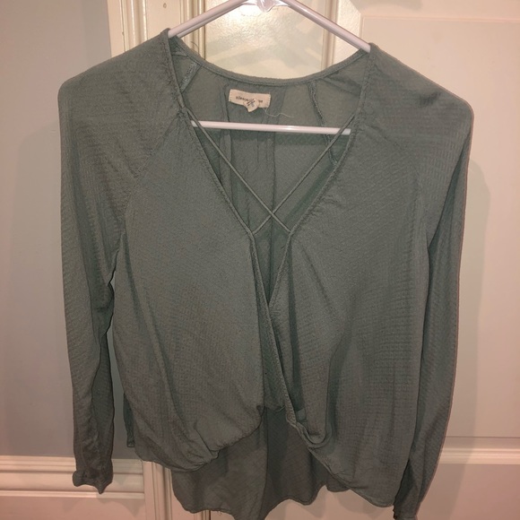 Olive green long sleeve t-shirt - Picture 1 of 1